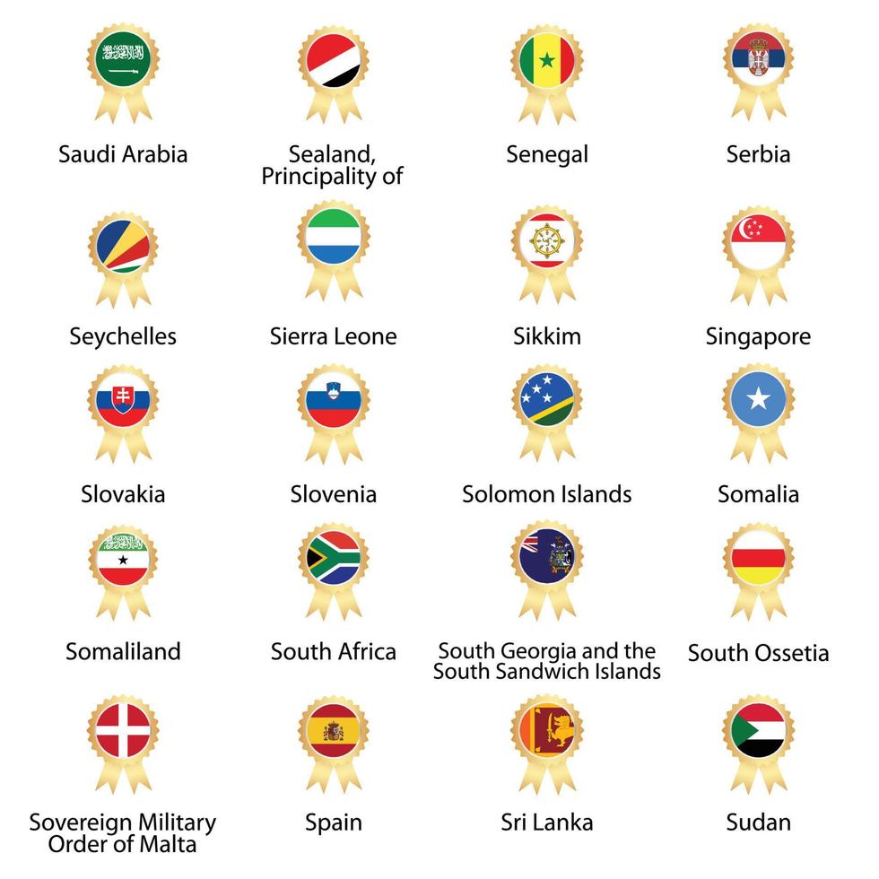 flags of the world Isolated world flag. Isolated on white background. Vector illustration.