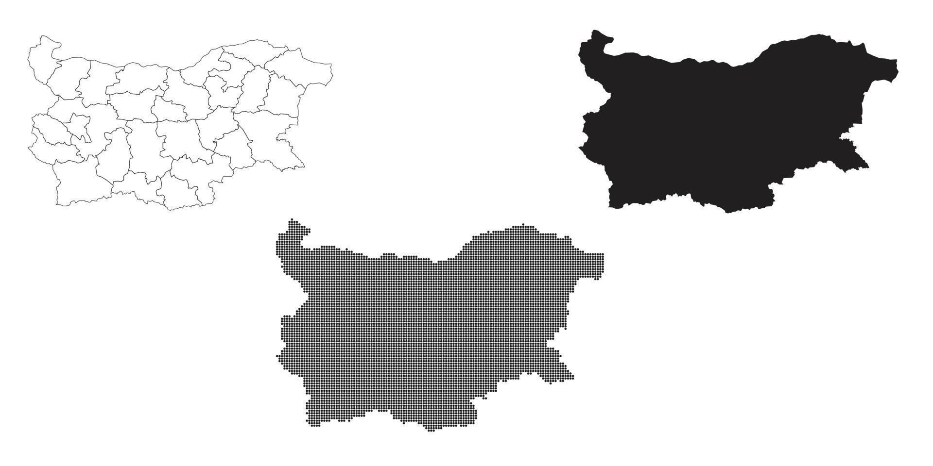 mapa de bulgaria aislado en un fondo blanco. vector