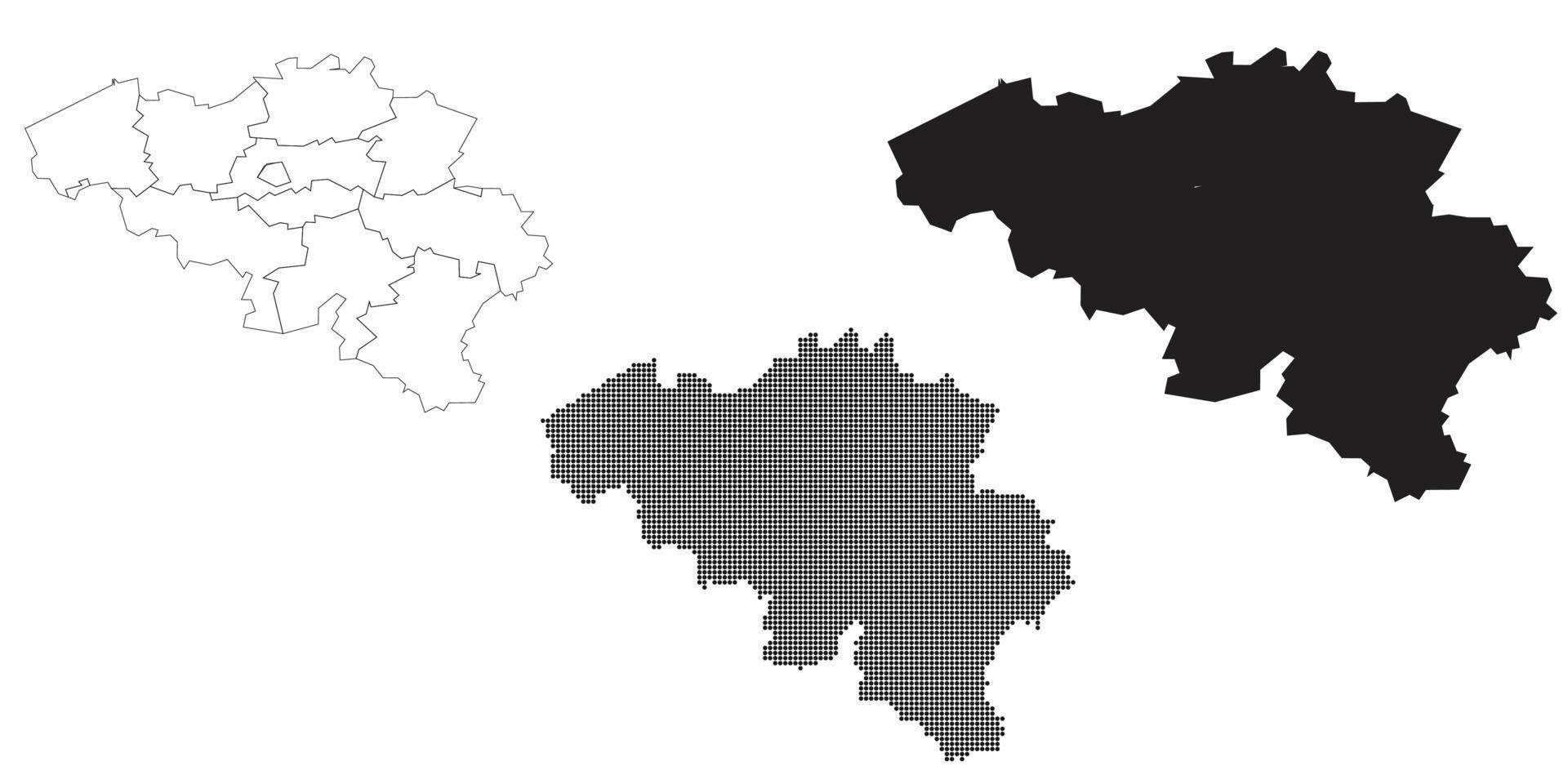 Mapa de Bélgica aislado en un fondo blanco. vector