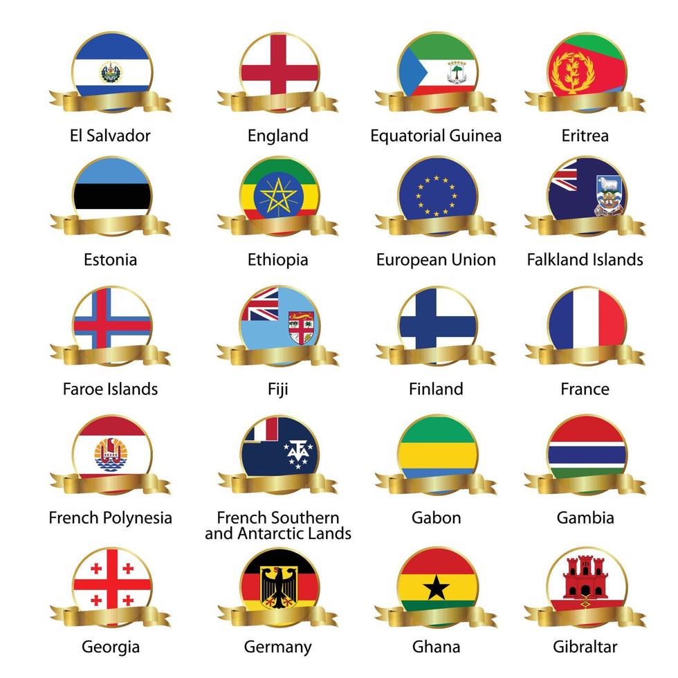 flags Isolated world flag. Isolated on white background. Vector illustration.