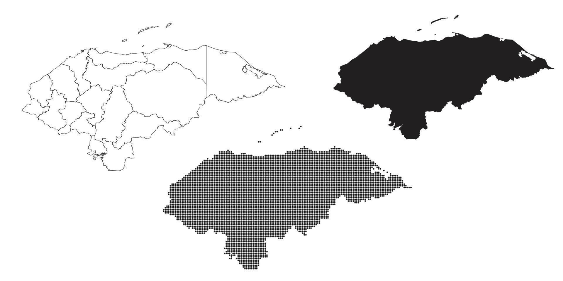 mapa de honduras aislado en un fondo blanco. vector