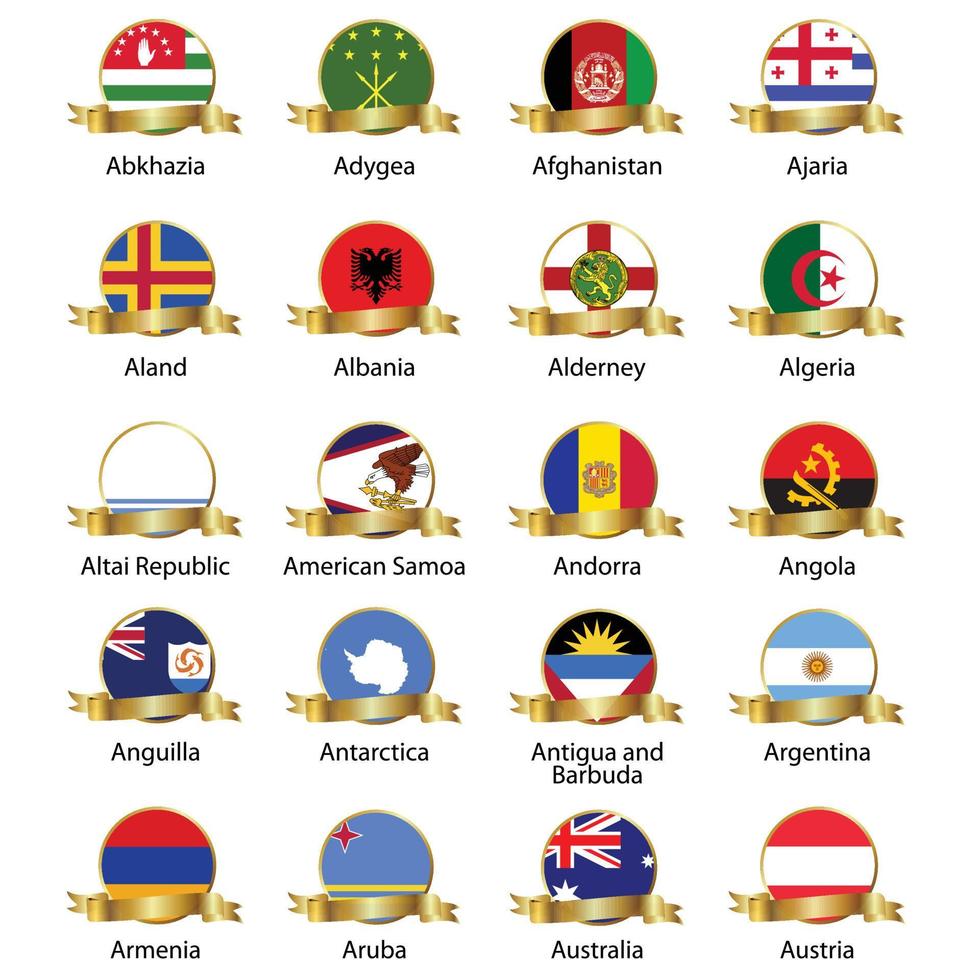 banderas aisladas bandera mundial. aislado sobre fondo blanco. ilustración vectorial vector