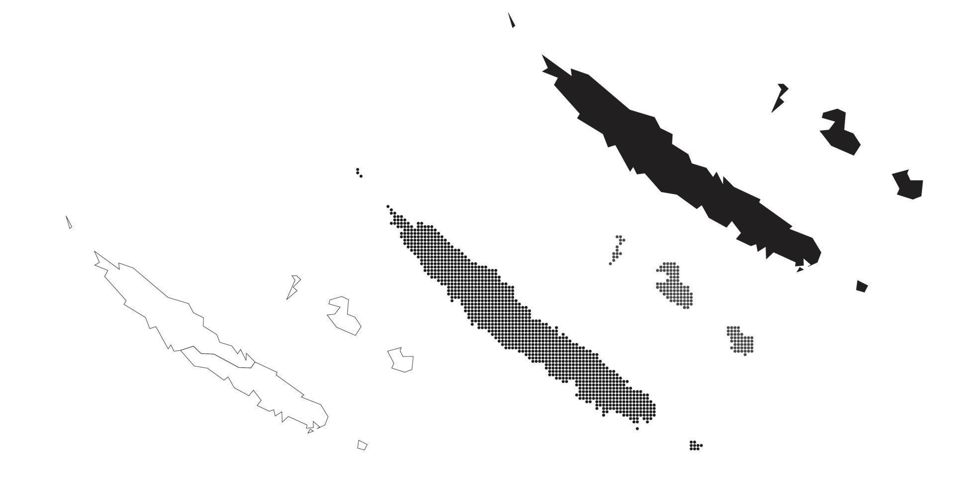 mapa de nueva caledonia aislado en un fondo blanco. vector