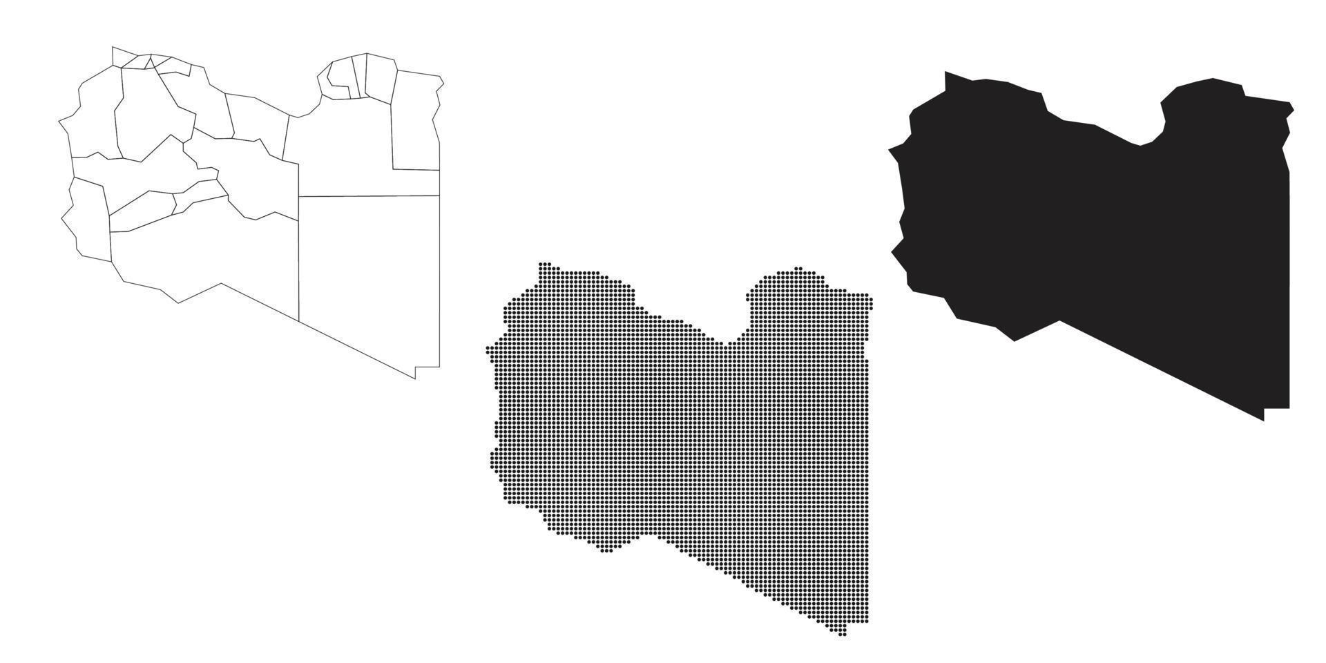 mapa de libia aislado en un fondo blanco. vector