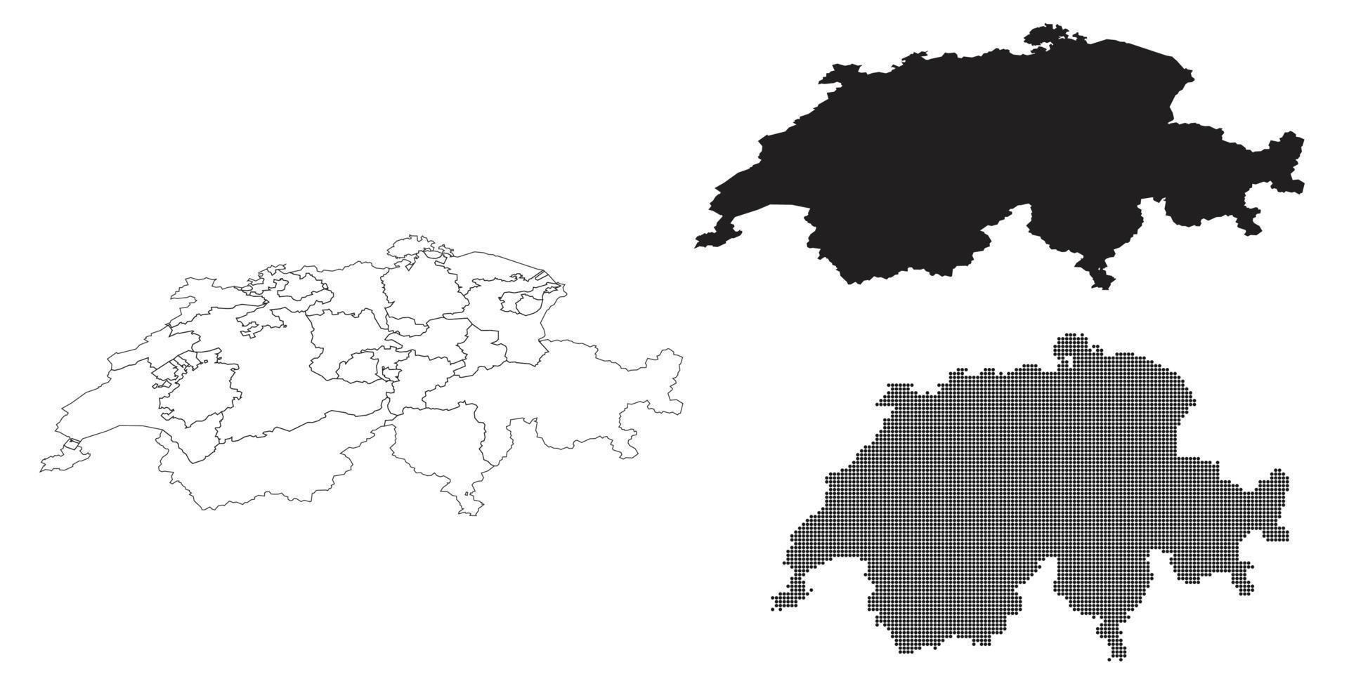 mapa de suiza aislado en un fondo blanco. vector