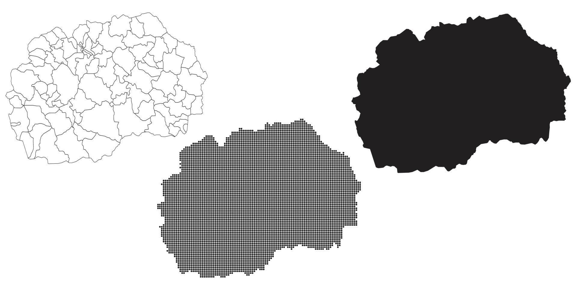 mapa de macedonia aislado en un fondo blanco. vector