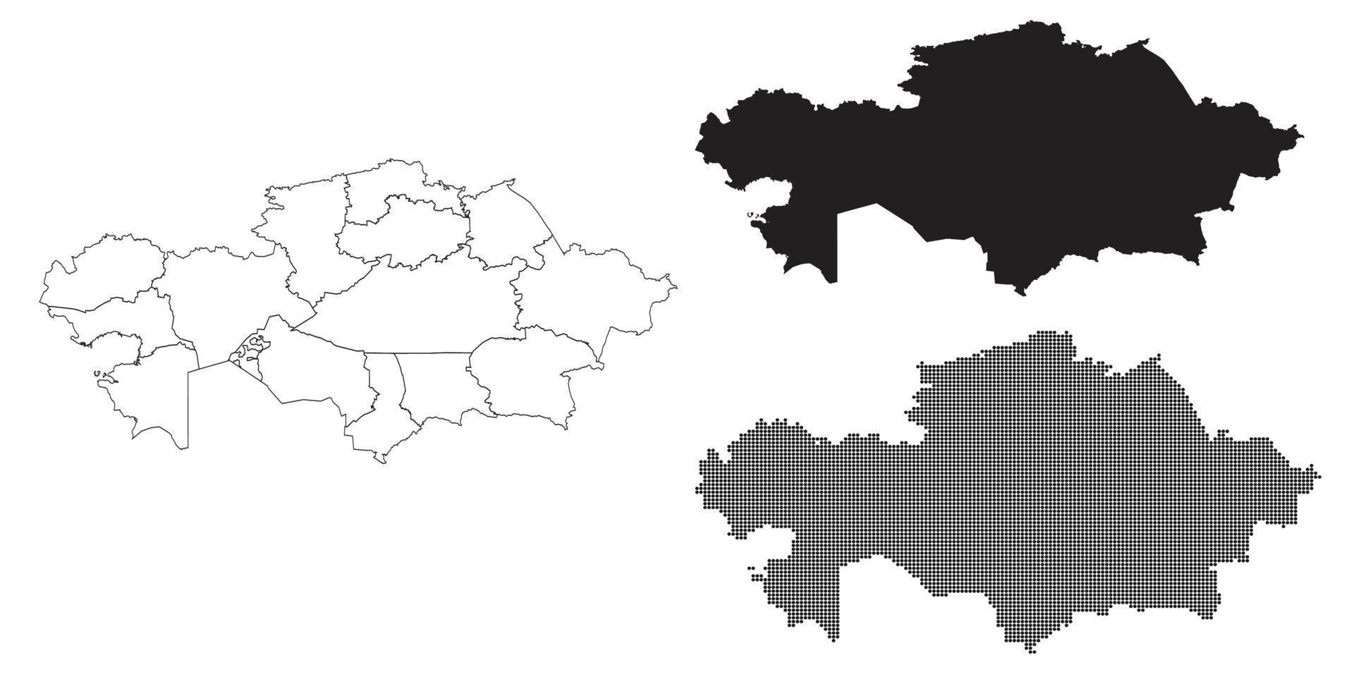 mapa de kazajstán aislado en un fondo blanco. vector