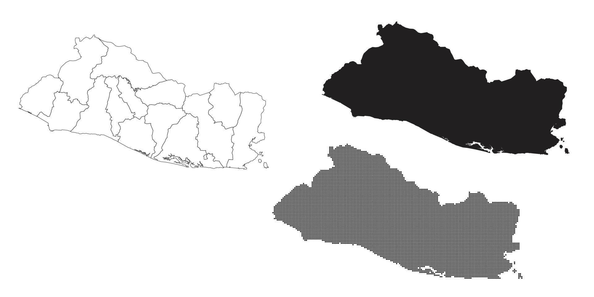 mapa de el salvador aislado en un fondo blanco. vector