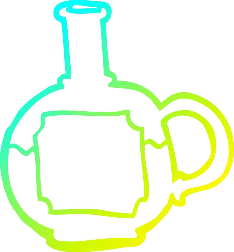 cold gradient line drawing cartoon food bottle vector