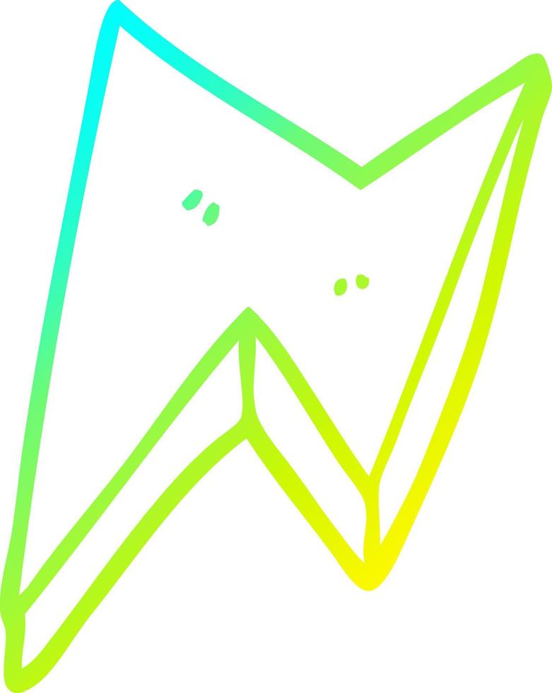 cold gradient line drawing cartoon fire bolt vector