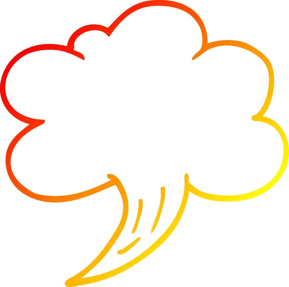 warm gradient line drawing cartoon gust of air vector