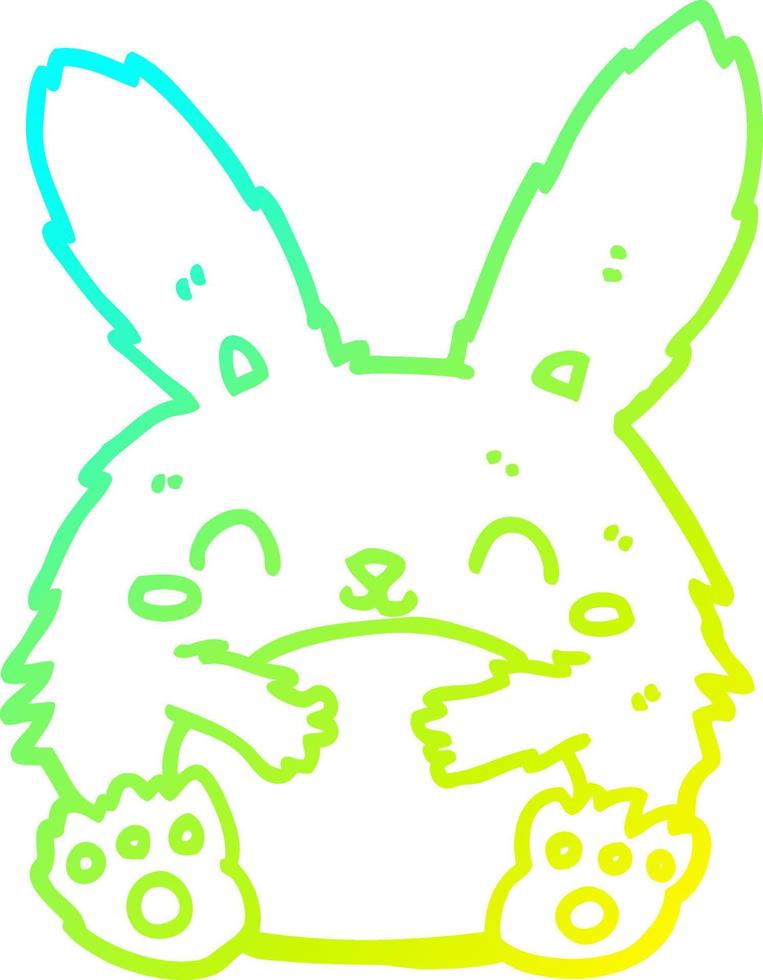 cold gradient line drawing cute cartoon rabbit vector