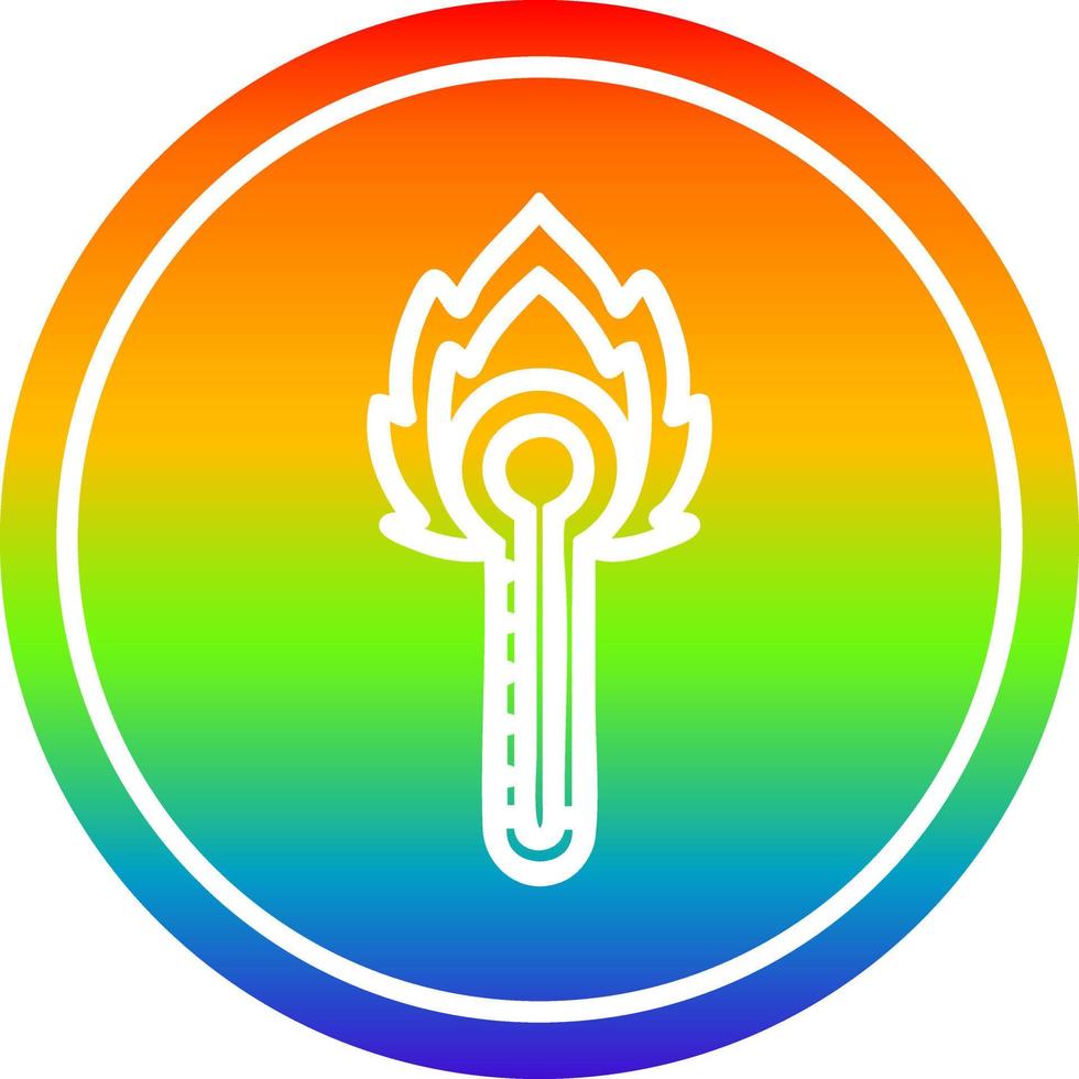 flaming thermometer circular in rainbow spectrum vector