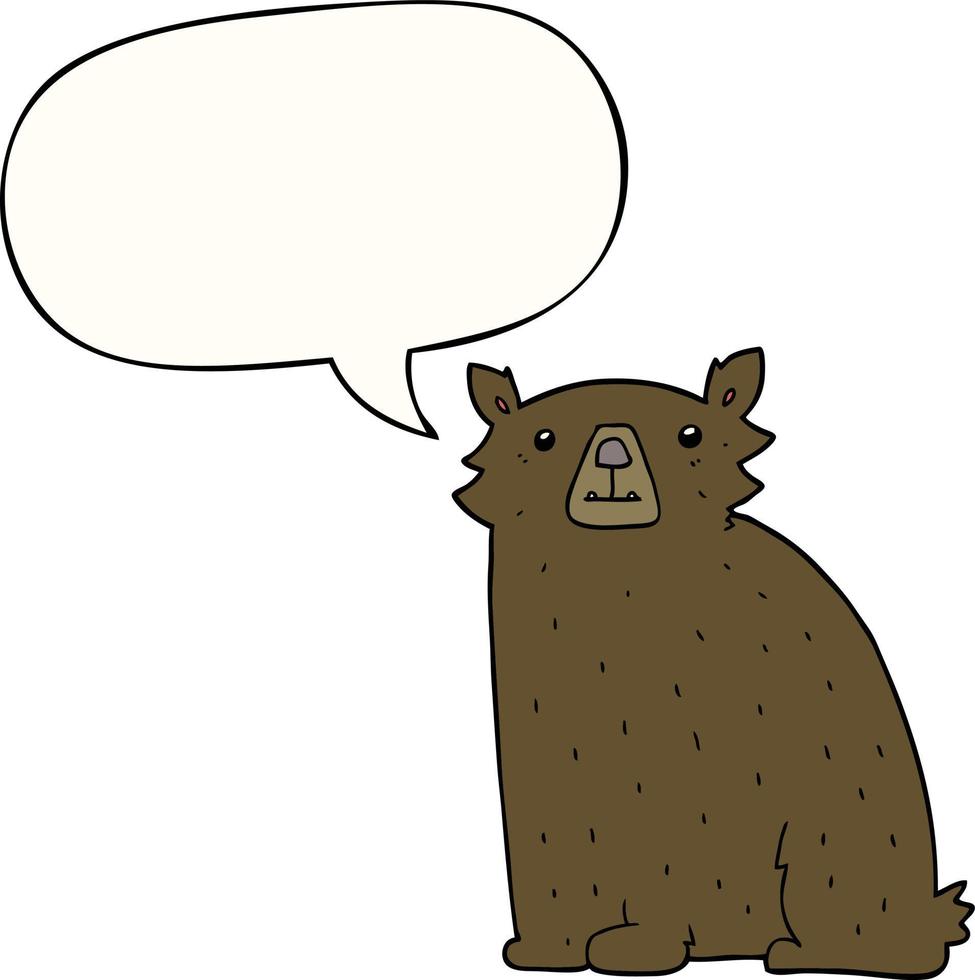 cartoon bear and speech bubble vector