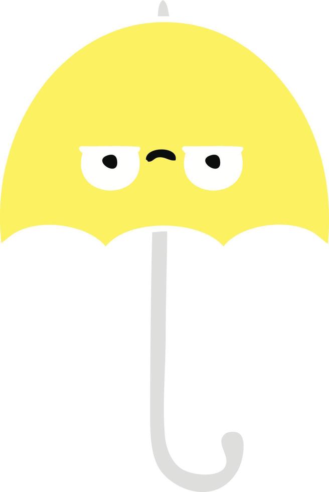 flat color retro cartoon umbrella vector