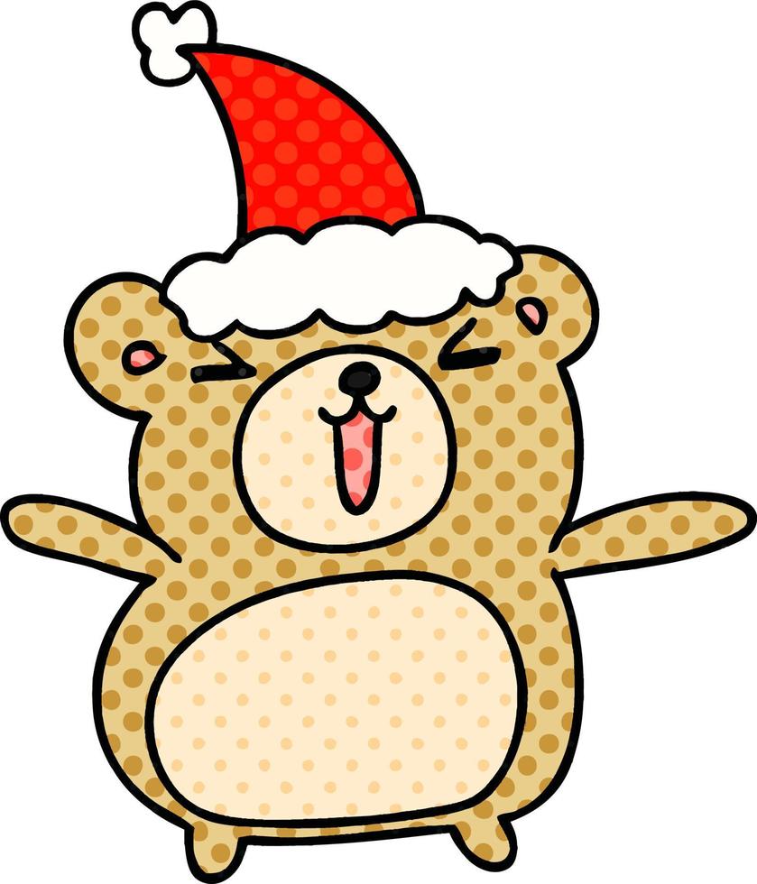 christmas cartoon of kawaii bear vector