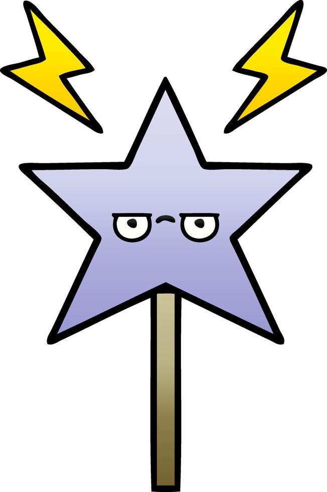 gradient shaded cartoon magic wand vector