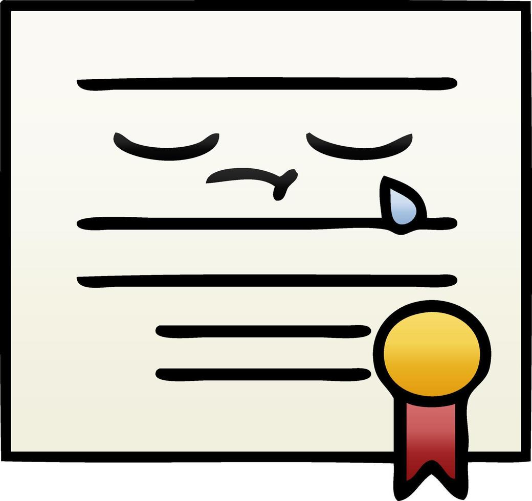 gradient shaded cartoon graduation diploma vector