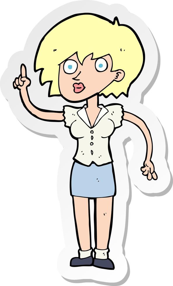 sticker of a cartoon woman with question vector
