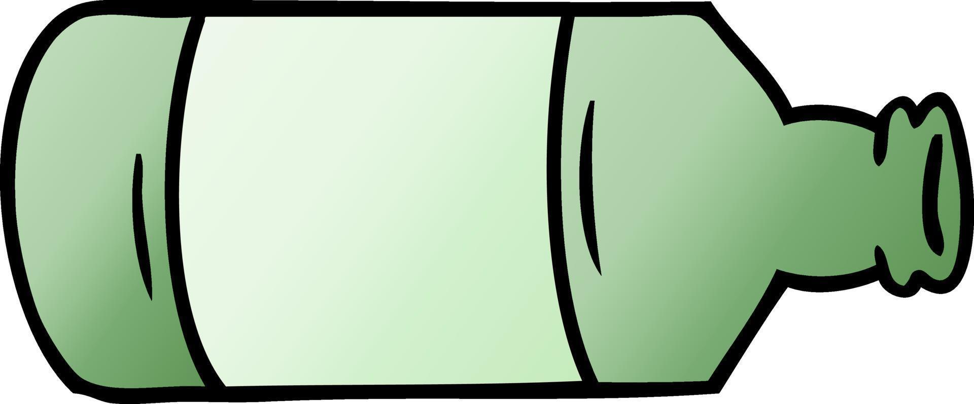 gradient cartoon doodle of an old glass bottle vector