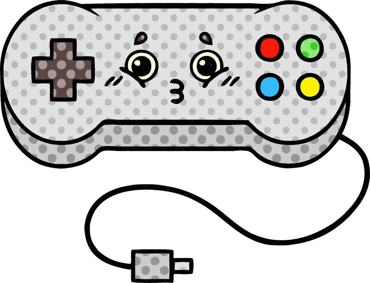 comic book style cartoon game controller vector