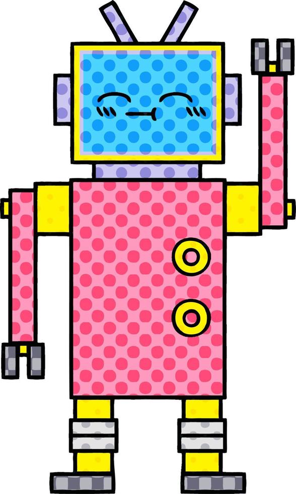 robot de dibujos animados de estilo cómic vector