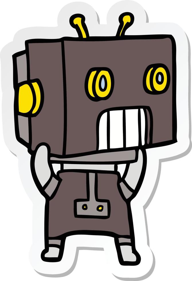 sticker of a cartoon robot vector