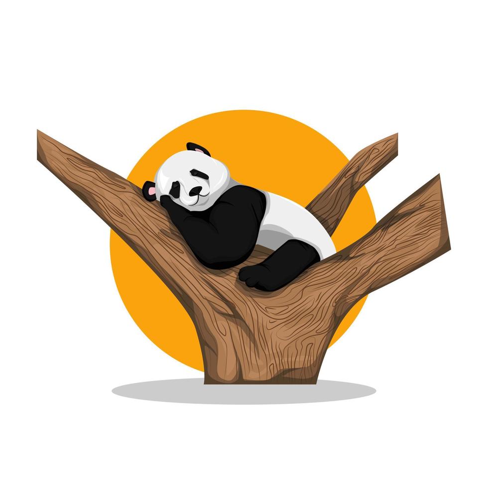 linda ilustración de panda vector