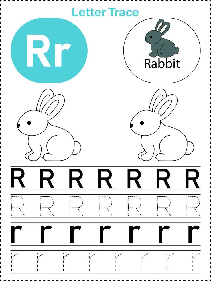 Alphabet letters tracing worksheets for kids a-z printable files vector