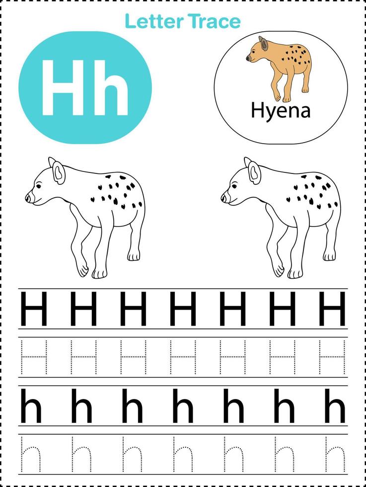 Alphabet letters tracing worksheets for kids a-z printable files vector