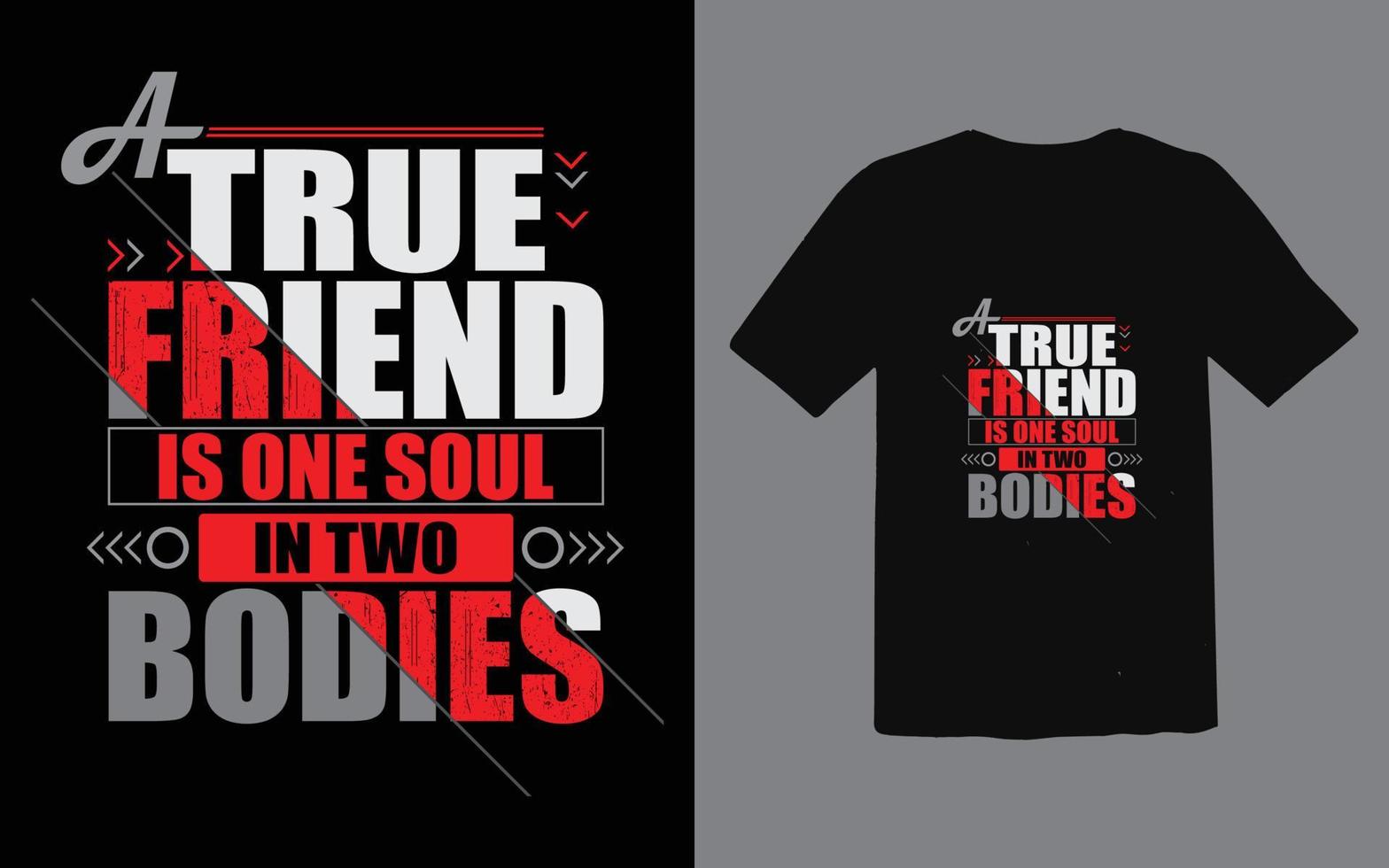 Friendship day typography style t-shirt design Premium Vector