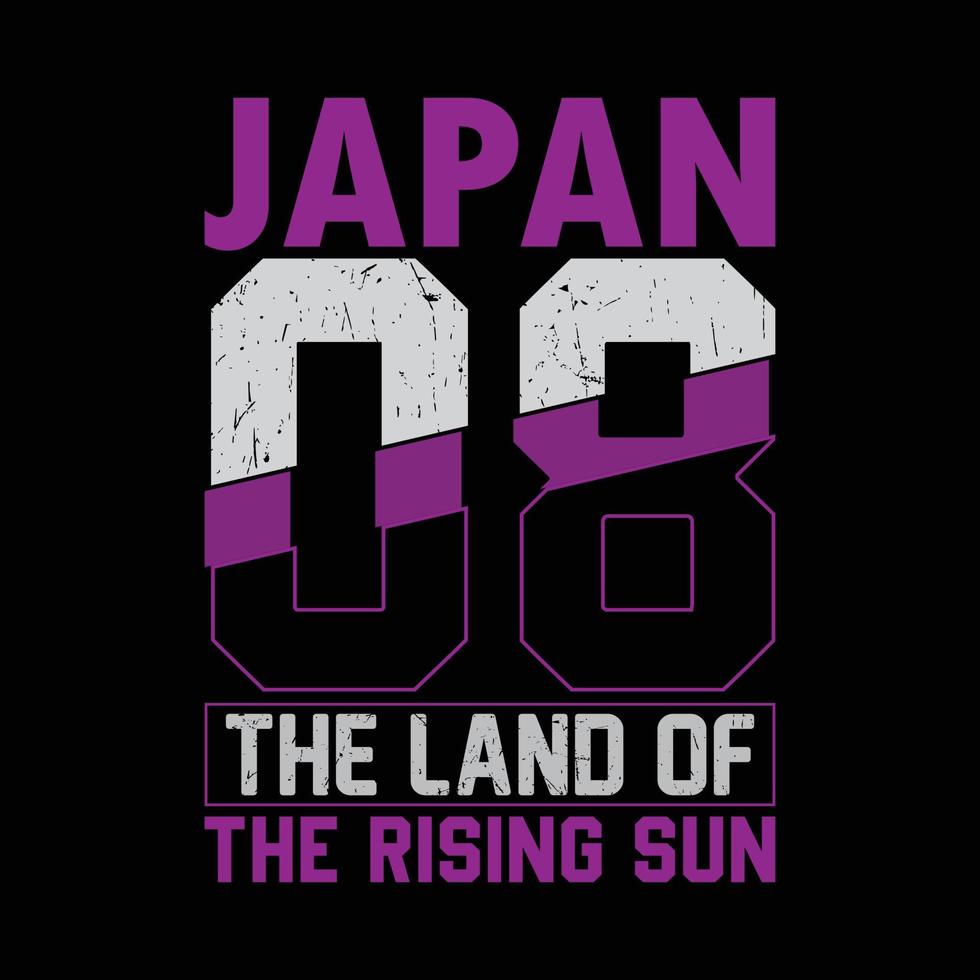 Japan the land of rising sun stylish t-shirt and apparel abstract design., poster, typography. Vector illustration. print