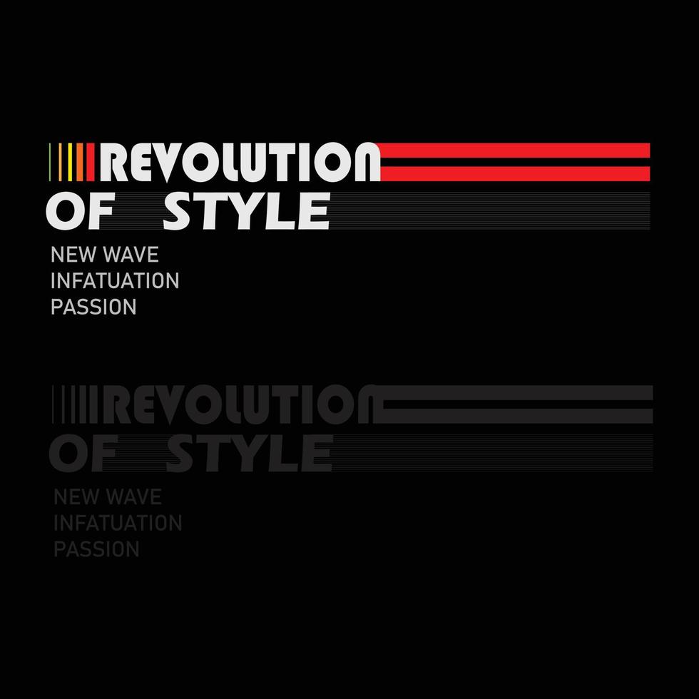 revolución de estilo elegante diseño abstracto de camisetas y prendas de vestir, afiche, tipografía. ilustración vectorial impresión vector