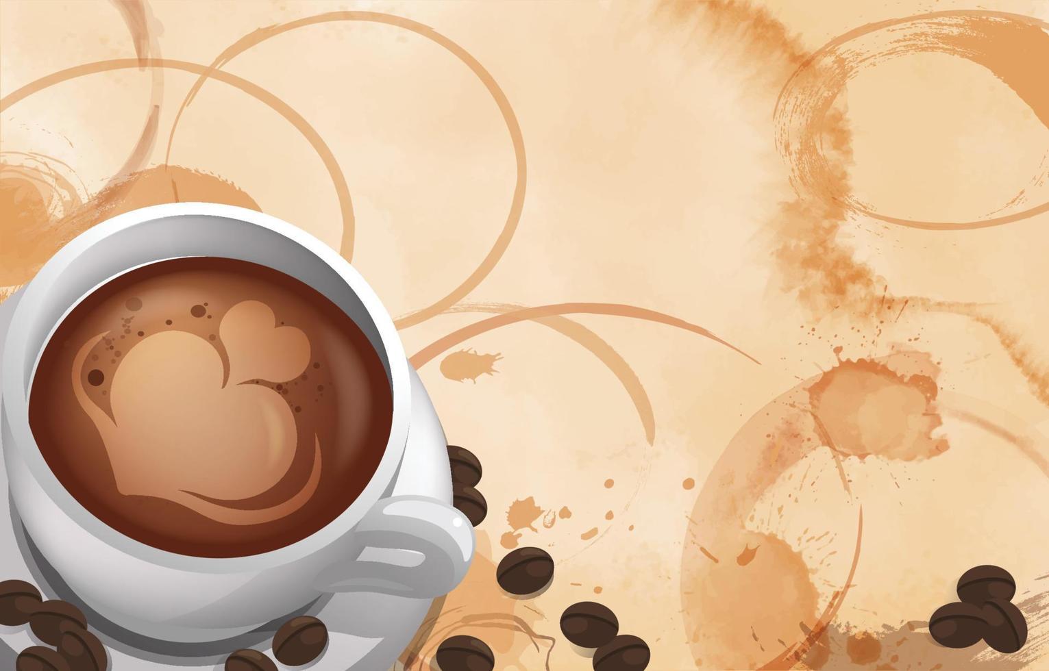 A Cup of Coffee with Stain Background vector