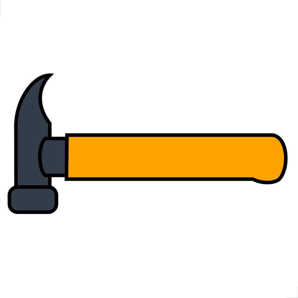 Colorful cartoon claw hammer. Handyman tool for home repair. Construction themed vector