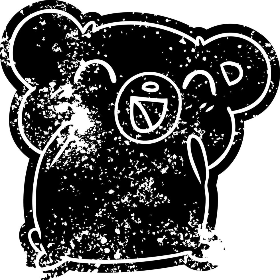 grunge icon kawaii cute teddy bear vector