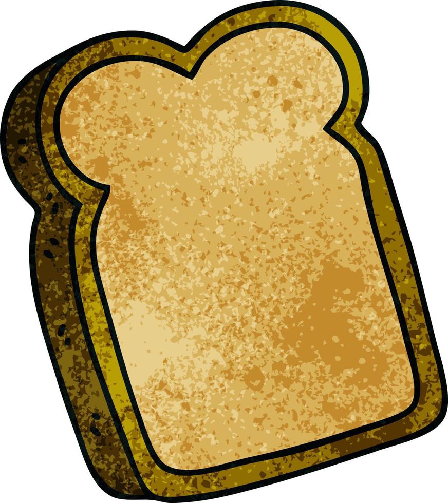 quirky hand drawn cartoon slice of bread vector
