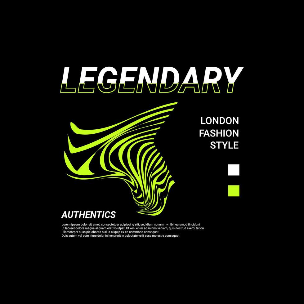 legendary, suitable for designing clothes, t-shirts, jackets, hoodies, and more vector