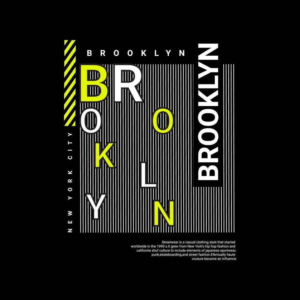 diseño de escritura de brooklyn, adecuado para serigrafía de camisetas, ropa, chaquetas y otros vector