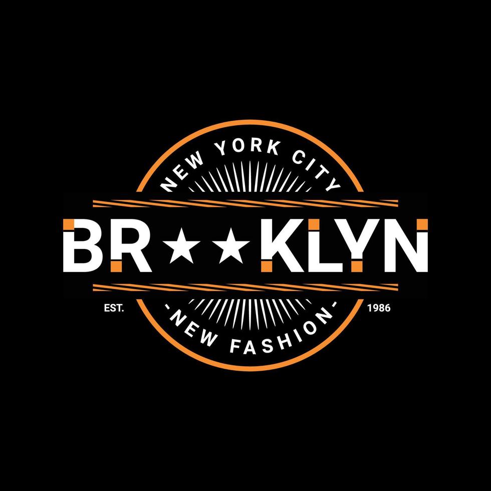 diseño de escritura de brooklyn, adecuado para serigrafía de camisetas, ropa, chaquetas y otros vector