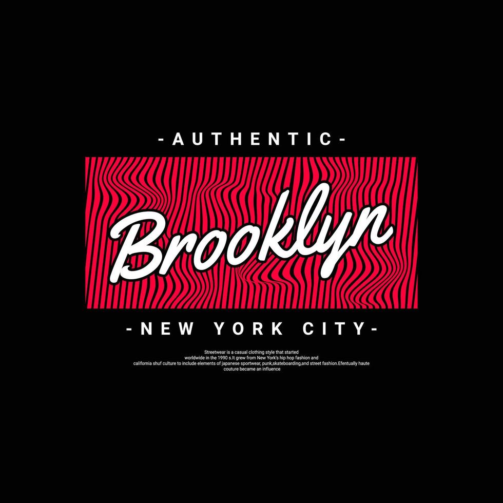 diseño de escritura de brooklyn, adecuado para serigrafía de camisetas, ropa, chaquetas y otros vector