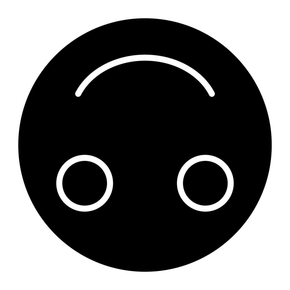Upside Down Face Glyph Icon vector