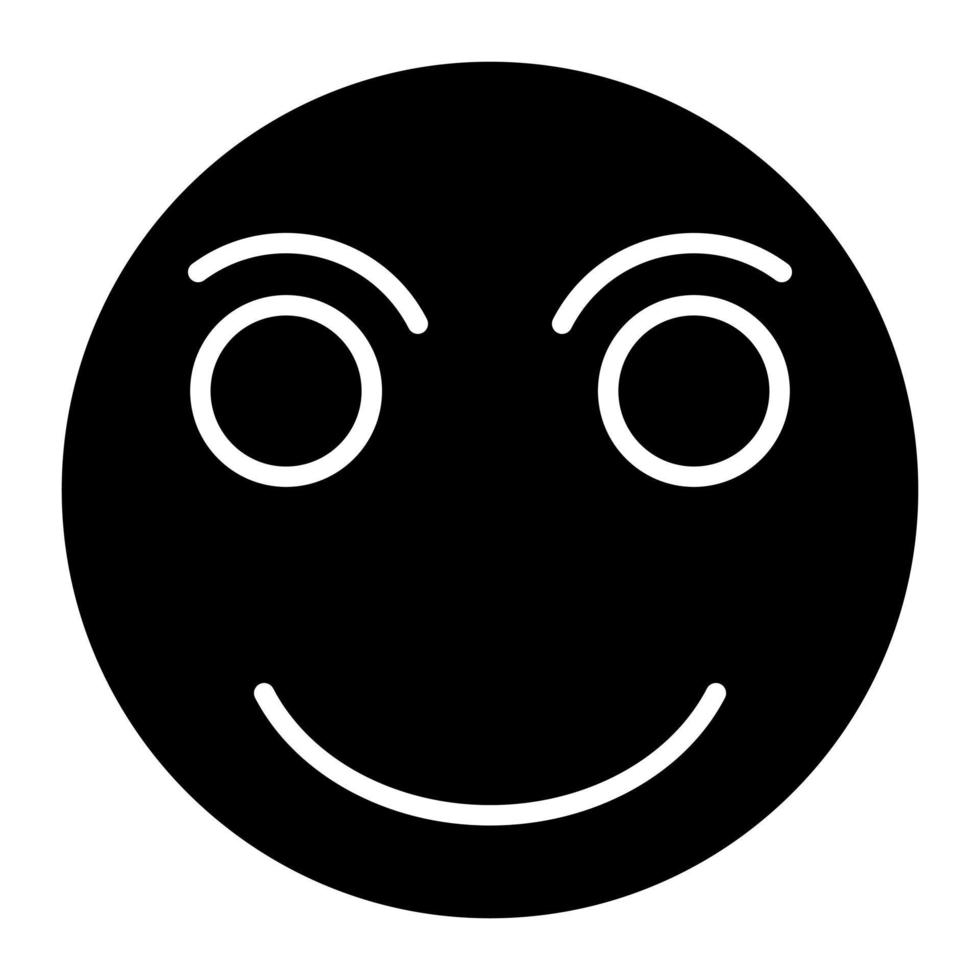 Slightly Smiling Face Glyph Icon vector