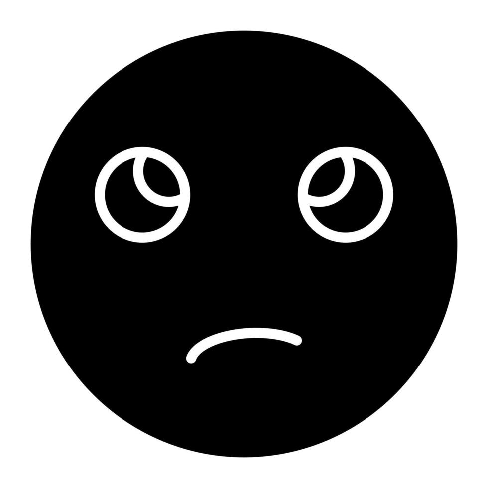 Face with Rolling Eyes Glyph Icon vector