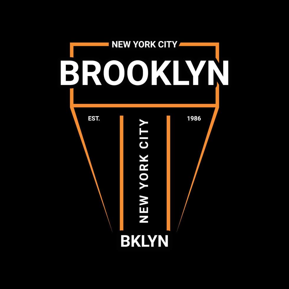 diseño de escritura de brooklyn, adecuado para serigrafía de camisetas, ropa, chaquetas y otros vector