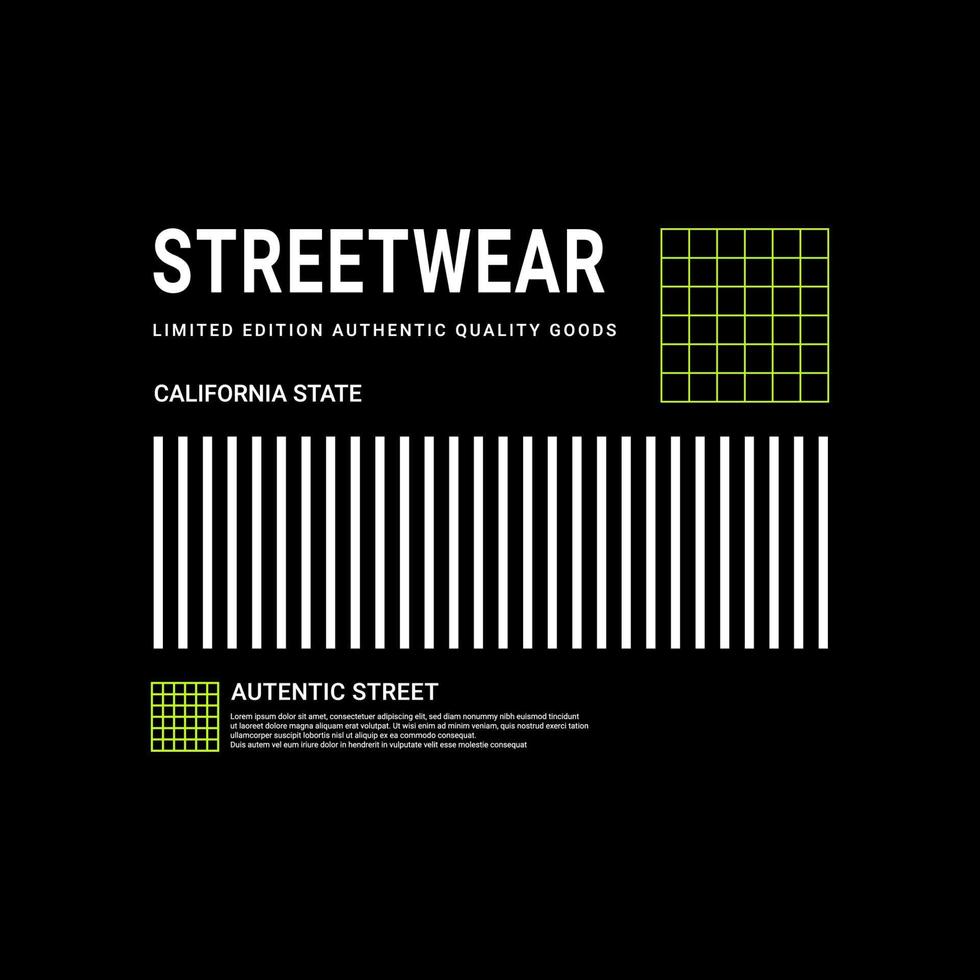 Streetwear t-shirt design, suitable for screen printing, jackets and others vector