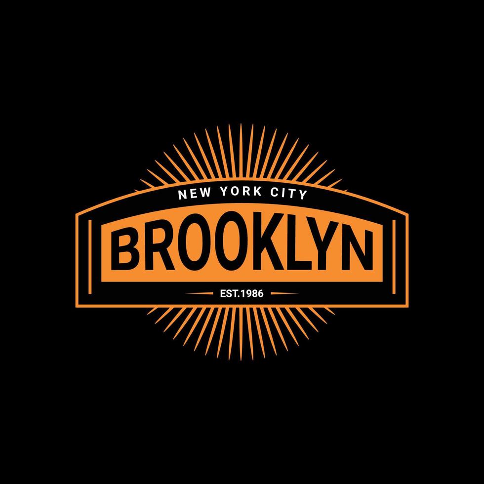 diseño de escritura de brooklyn, adecuado para serigrafía de camisetas, ropa, chaquetas y otros vector