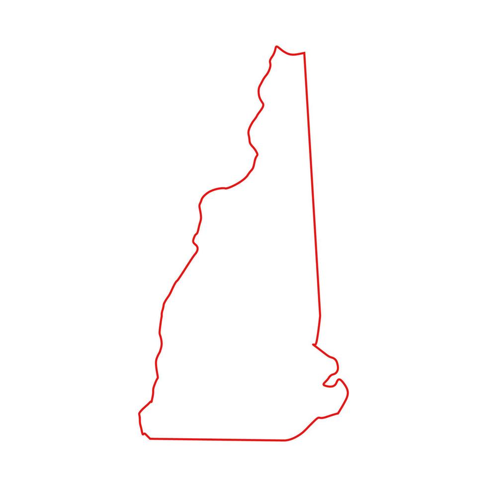 mapa ilustrado de new hampshire vector