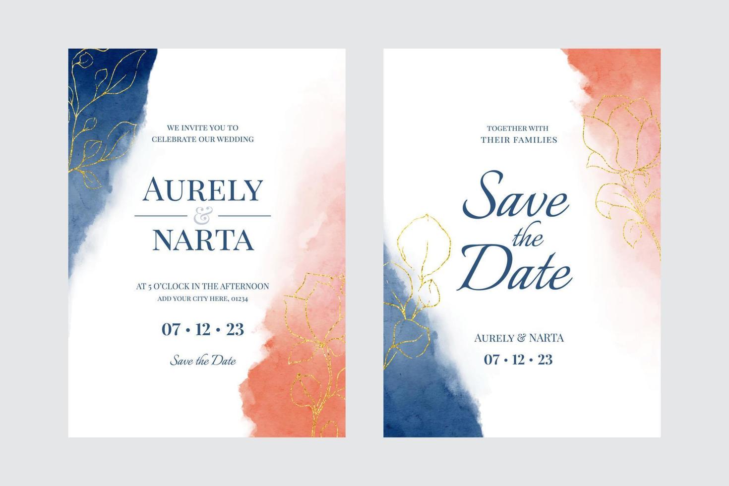 Beautiful Wedding Invitation Template vector