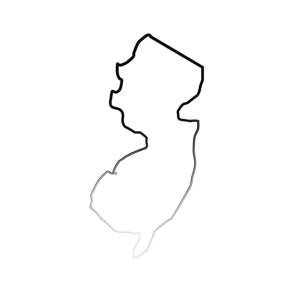 mapa de nueva jersey ilustrado vector